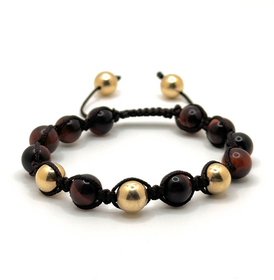 Tigers-Eye Gold Prestige Makramee-Armband