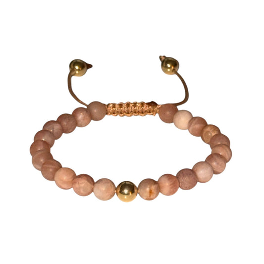 Nude Gold Bracelet mit Makramee-Verschluss